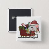 Sankt-Maus mit Schlitten Button (Vorne & Hinten)