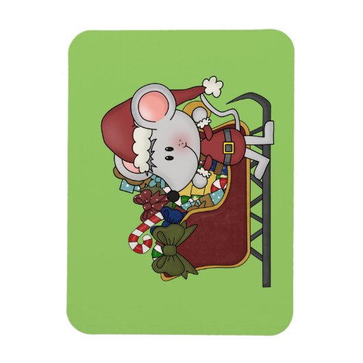 Sankt-Maus mit Schlitten Magnet (Vertikal)