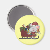 Sankt-Maus mit Schlitten Magnet (Vorderseite/Rückseite)