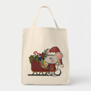 Sankt-Maus mit Schlitten Tragetasche