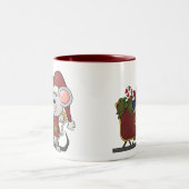 Sankt-Maus mit Schlitten Zweifarbige Tasse (Mittel)