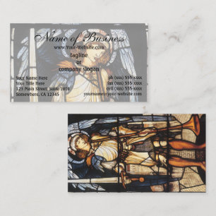 Sankt Michael (Buntglas) von Burne Jones Visitenkarte