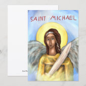 Sankt Michael Papier-Ikonenkarte Dankeskarte (Vorne/Hinten)