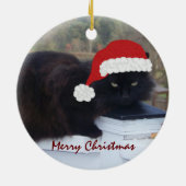 Sankt-Miezekatze: Weihnachtsverzierung Keramikornament (Hinten)