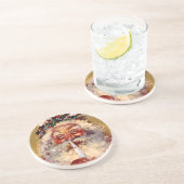 Sankt mit Feder Getränkeuntersetzer (Seite)