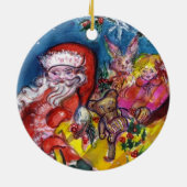 SANKT MIT GESCHENKE UND SPIELWAREN Weihnachten Keramikornament (Hinten)