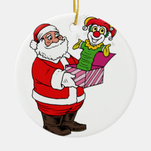Sankt mit Jack in the Box Keramik Ornament