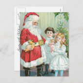 Sankt mit Kindern Feiertagspostkarte (Vorne/Hinten)