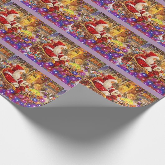 Sankt mit Lichtern Geschenkpapier (Ecke)