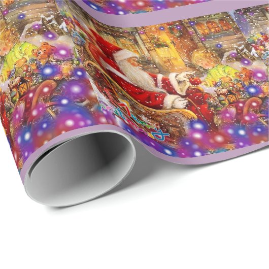 Sankt mit Lichtern Geschenkpapier (Rolleneckpunkt)