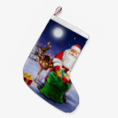 Sankt mit Ren Kleiner Weihnachtsstrumpf (Vorderansicht (hängend))