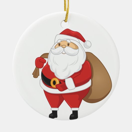 Sankt mit Tasche der Geschenke Keramik Ornament (Vorne)
