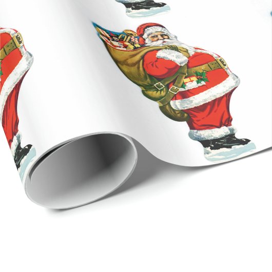 Sankt mit Tasche der Spielwaren Geschenkpapier (Rolleneckpunkt)