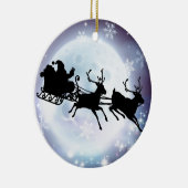 Sankt-Mond Sleigh-Silhouette Keramikornament (Rechts)