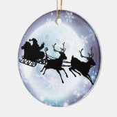 Sankt-Mond Sleigh-Silhouette Keramikornament (Links)