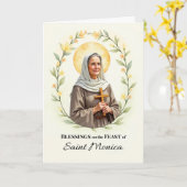 Sankt Monica Festtag Segnung Blumenreath Karte (Gelbe Blume)