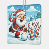 Sankt Nikolaus Bowling Candy Cane Lane Personalisi Keramikornament (Links)