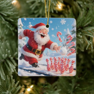 Sankt Nikolaus Bowling Candy Cane Lane Personalisi Keramikornament