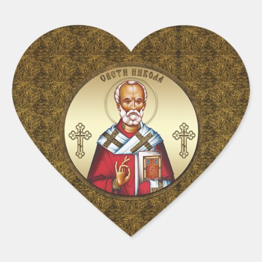 Sankt Nikolaus Herz-Aufkleber (Vorderseite)