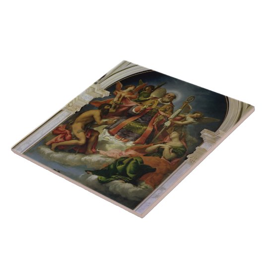 Sankt Nikolaus im Ruhm mit Heiligen Fliese (Seite)