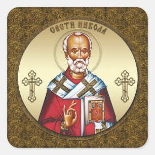 Sankt Nikolaus Quadratischer Aufkleber