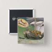 Sankt Nikolaus rettet ein Schiff vom Schiffbruch Button (Vorne & Hinten)