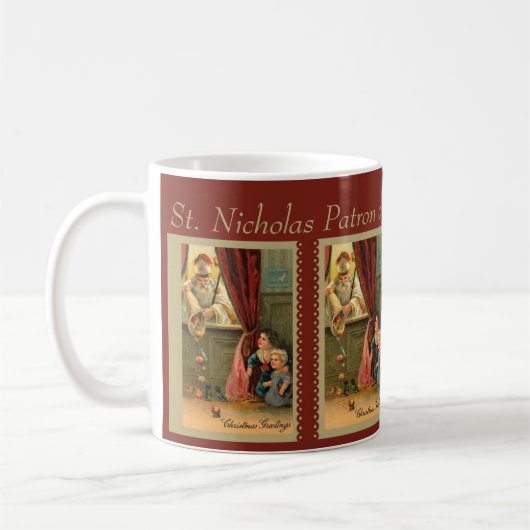 Sankt Nikolaus von Myra mit Kindern Kaffeetasse (Links)