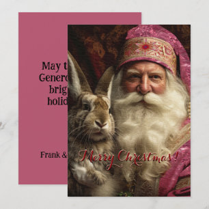 Sankt Nikolaus Weihnachten mit rosa Schnurrbart