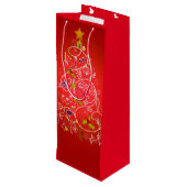 Sankt-Orang-Utan Weihnachten Geschenktüte Für Weinflaschen (Rückseite Schrägansicht)