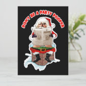 Sankt"Party Pooper" lustige Weihnachtseinladungen Einladung (Stehend Vorderseite)