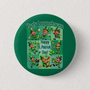 Sankt Patricks Tag Spaß Anbetungswürdige "Party-Le Button