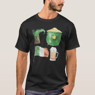 Sankt Patricks Tag Symbole Lustige Grafik T-Shirt