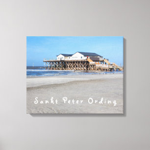 Sankt Peter Ording House auf Pfählen Foto mit Tex Leinwanddruck