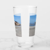 Sankt Peter Ording House auf Pfählen Foto mit Text Glas (Links)