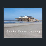 Sankt Peter Ording House auf Pfählen Foto mit Text Postkarte<br><div class="desc">Sie sind zurück von einem tollen Urlaub und haben gewollt, Ihre Familie und Freunde mit einer Karte zu versorgen, um sie über Ihre großartige Reise lassen ? Probieren Sie diese einzigartige Postkarte aus, um ihnen einen Teil Ihres Abenteuers zu zeigen. St. Peter Ording ist bekannt für seine Strandhäuser auf Pfählen...</div>