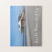 Sankt Peter Ording House auf Pfählen Foto mit Text Puzzle (Vertikal)