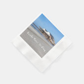 Sankt Peter Ording House auf Pfählen Foto mit Text Serviette (Ecke)