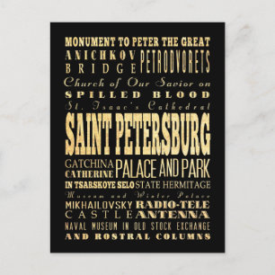 Sankt Petersburg - Russische Typografie Kunst Postkarte