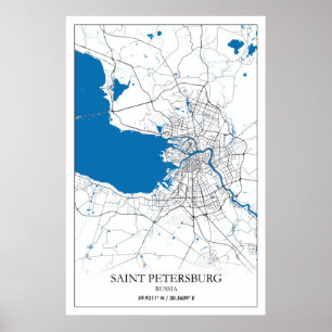 Sankt Petersburg Russland City Map Poster