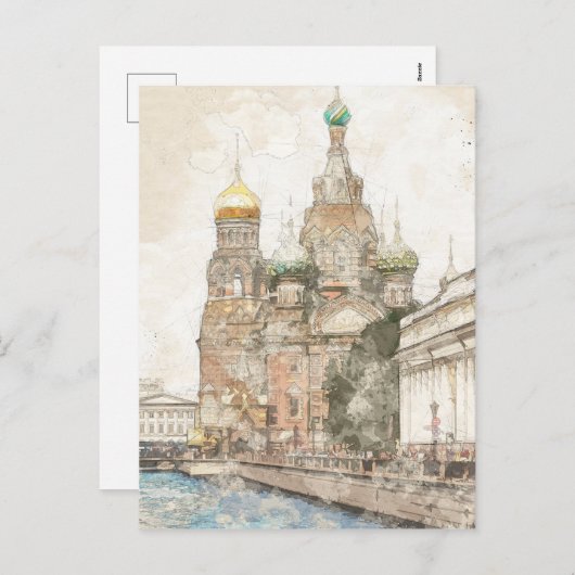 Sankt-Petersburg, Russland Feiertagspostkarte (Vorne/Hinten)