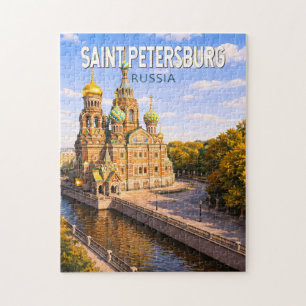Sankt Petersburg Russland Illustration Reise Kunst Puzzle