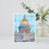 Sankt Petersburg Russland Jahrgang Reise Aquarell Postkarte (Stehend Vorderseite)