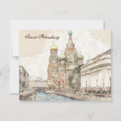 Sankt Petersburg Russland Postkarte - Jahrgangsrei (Vorderseite)