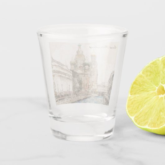 Sankt Petersburg Russland Schießglas - Reisegesche Schnapsglas (Rückseite)