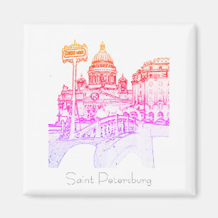 Sankt Petersburg Russland Stadt Aussicht Landschaf Magnet
