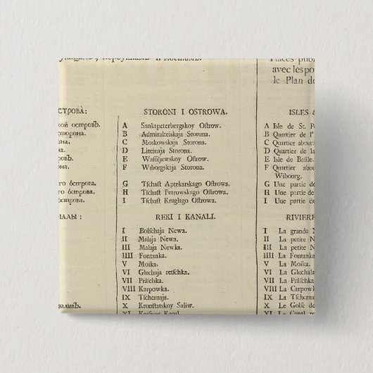 Sankt Petersburg, Russland Titel Seite Index Seite Button (Vorderseite)