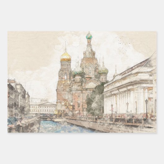 Sankt Petersburg Russland Umschlagpapier - elegant Geschenkpapier Set (Vorderseite 2)