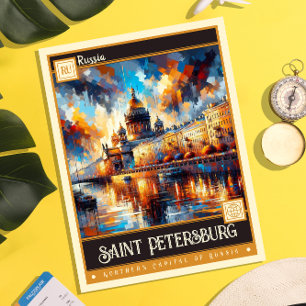 Sankt Petersburg, Russland Vintage-Gemälde Postkarte