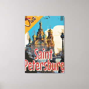Sankt Petersburg, Russland Vintage Travel Poster Leinwanddruck