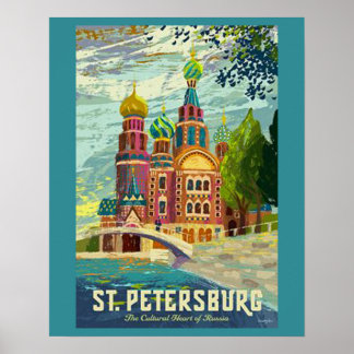Sankt Petersburg Vintage-Reiseplakat Poster